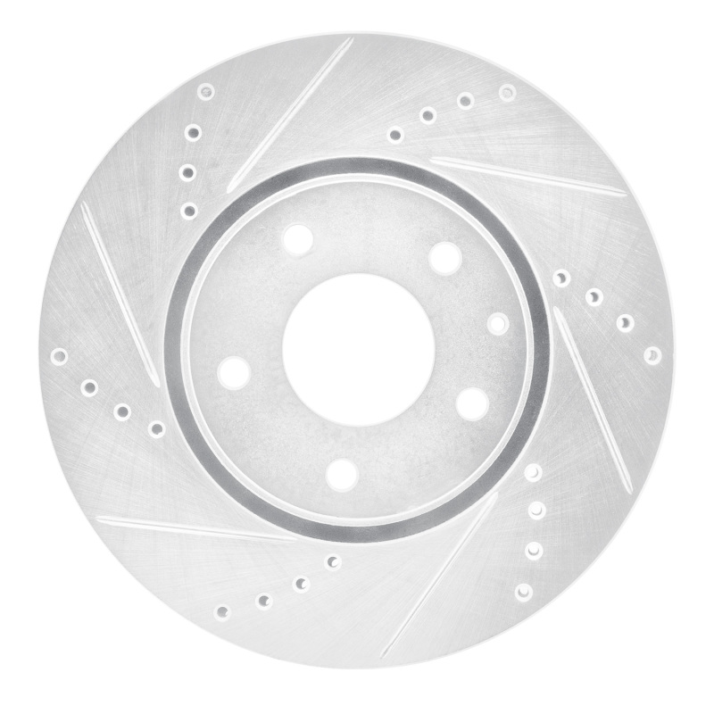 Mazda CX-5 Brake Rotor (1) - Front Left - R1 Concepts - Drilled & Slotted - Silver - `16-`25 Mazda CX-5 Brake Rotor (1) - Front Left - R1 Concepts - Drilled & Slotted - Silver - `16-`25